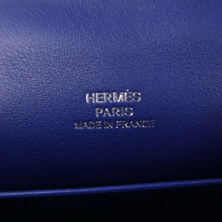 HERMES Swift皮革Kelly Pochette手挽袋Bleu Saphir-5