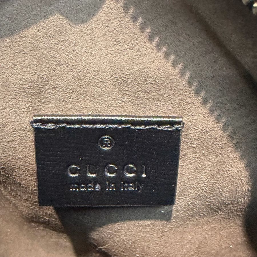 GUCCI 黑色 GG Supreme 迷你帆布斜背包 XC522-11