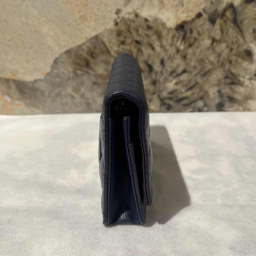 Chanel黑銀羊皮coco Woc-1