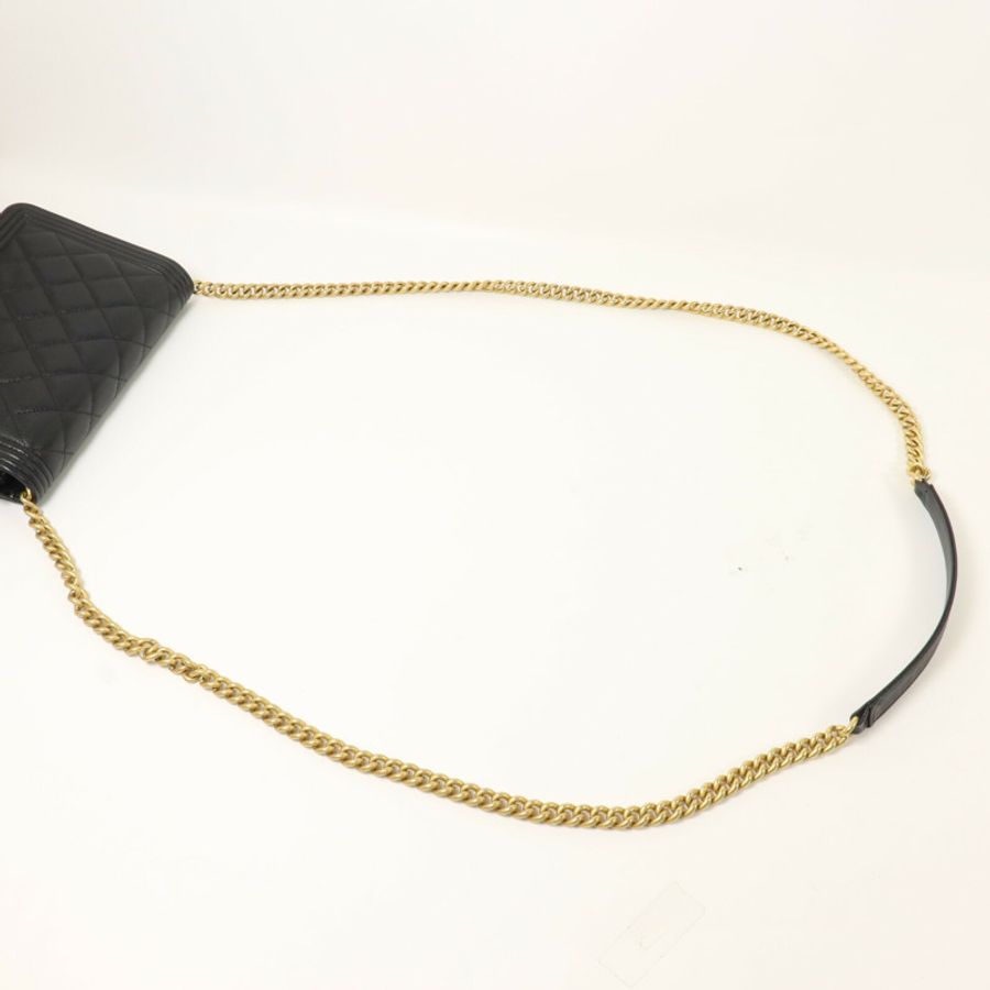 CHANEL 牛皮皮革Boy Wallet On Chain鏈帶肩背袋-8