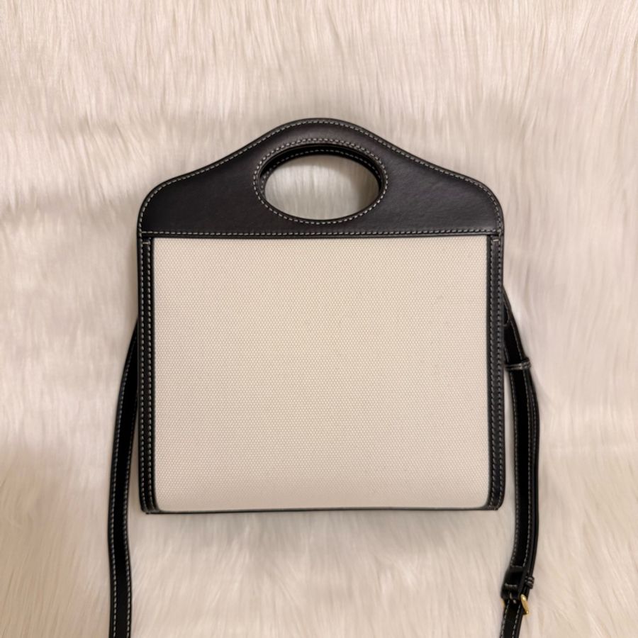 Burberry 黑白熊貓皮加布雙用方包(Pocket bag)-2