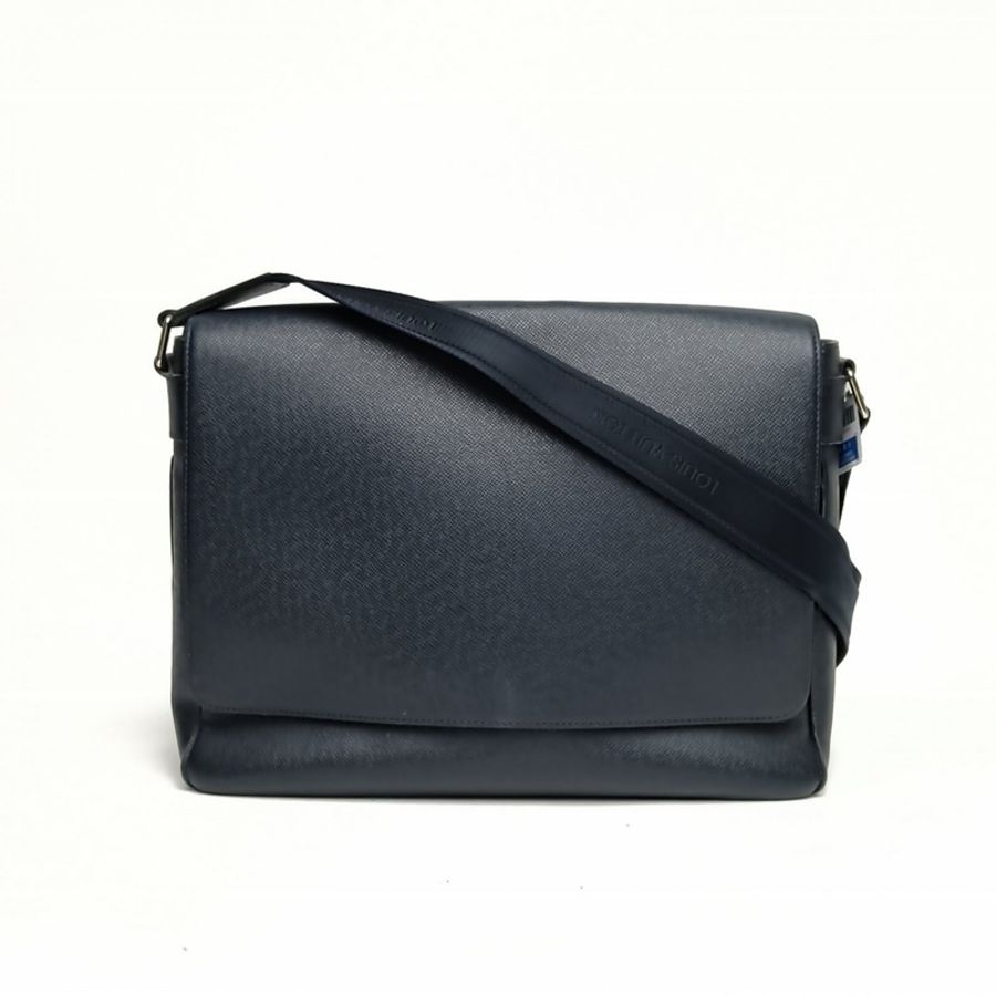 LOUIS VUITTON 墨藍色牛皮銀扣2013District藍色公事包-0