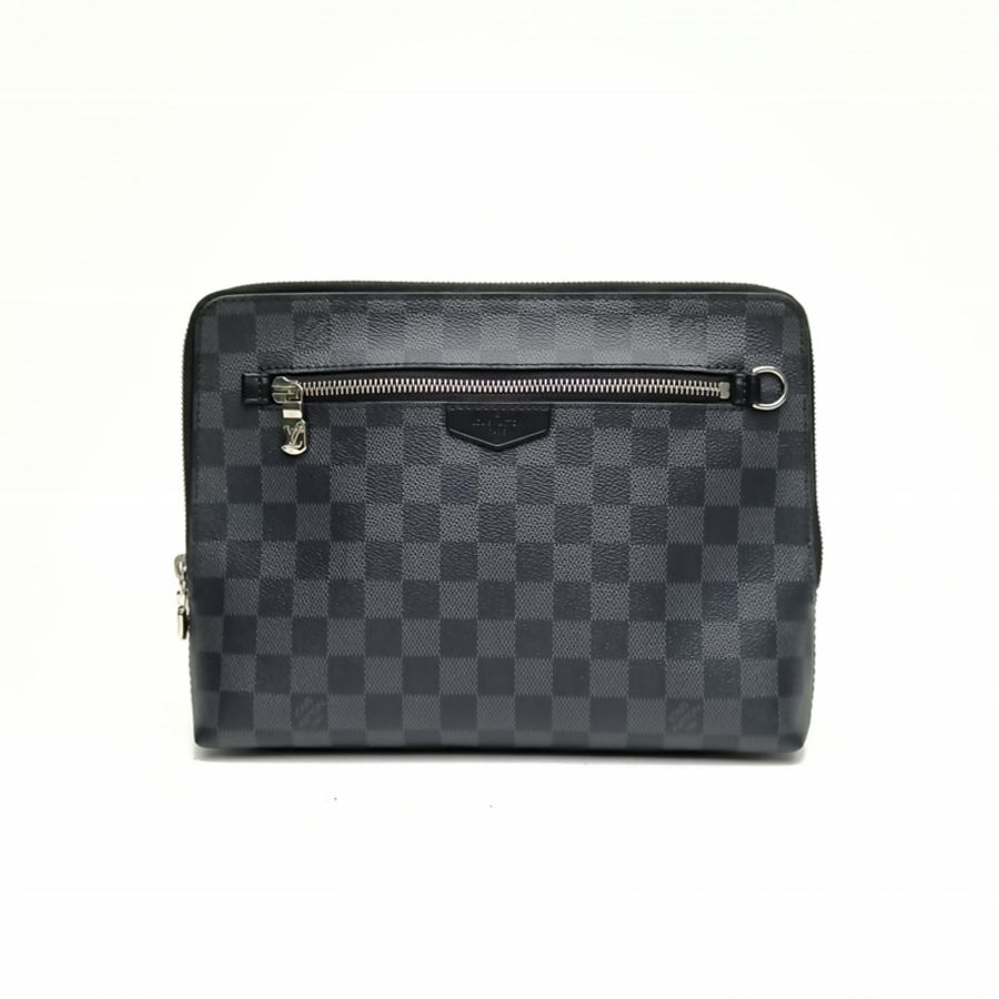 LOUIS VUITTON 黑棋格PVC2020拉鏈手拿包-2