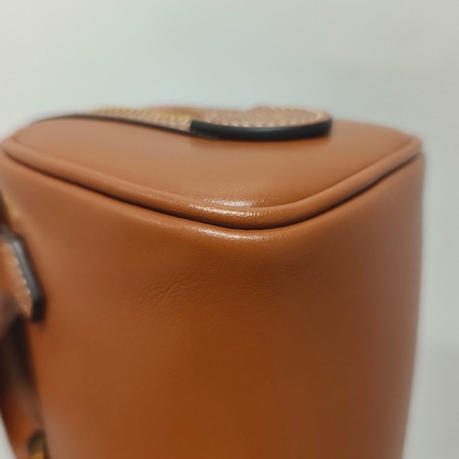 99新Celine賽琳 金棕 凱旋門mini波士頓包 25年-4