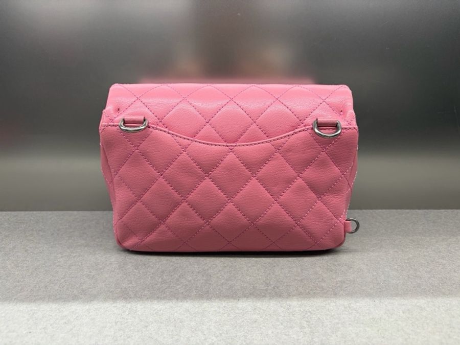 Chanel • Cf 限量款櫻花粉鎖頭鏈條流浪包 3Way-5