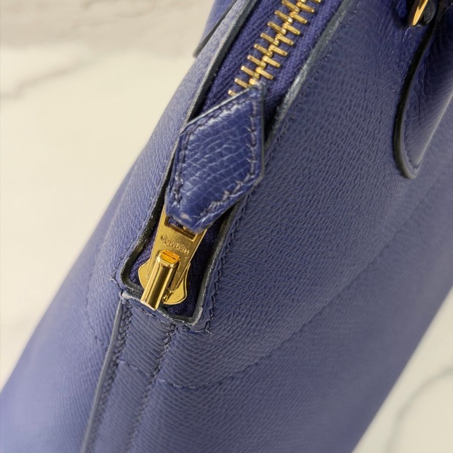 愛馬仕 bolide 27 保齡球包 水墨藍-10