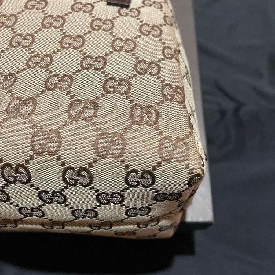 Gucci帆布經典老花手提包-8