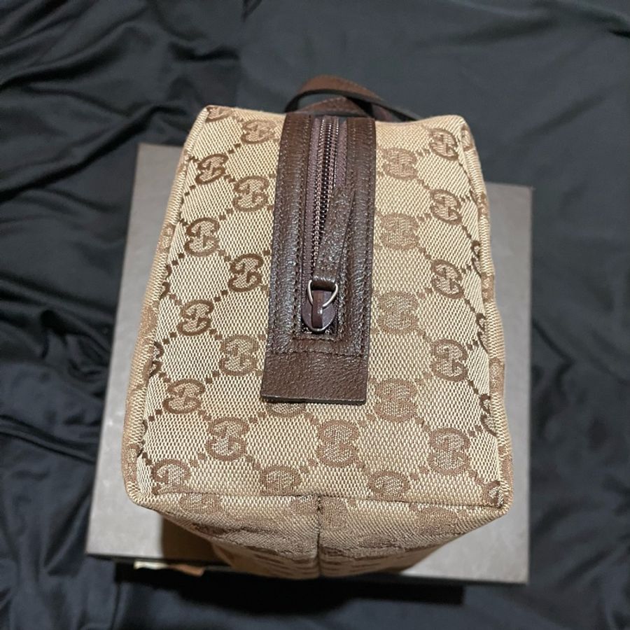 Gucci帆布經典老花手提包-15