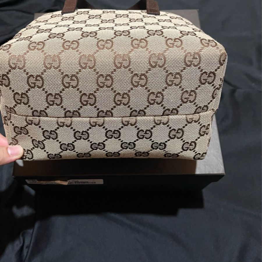 Gucci帆布經典老花手提包-22