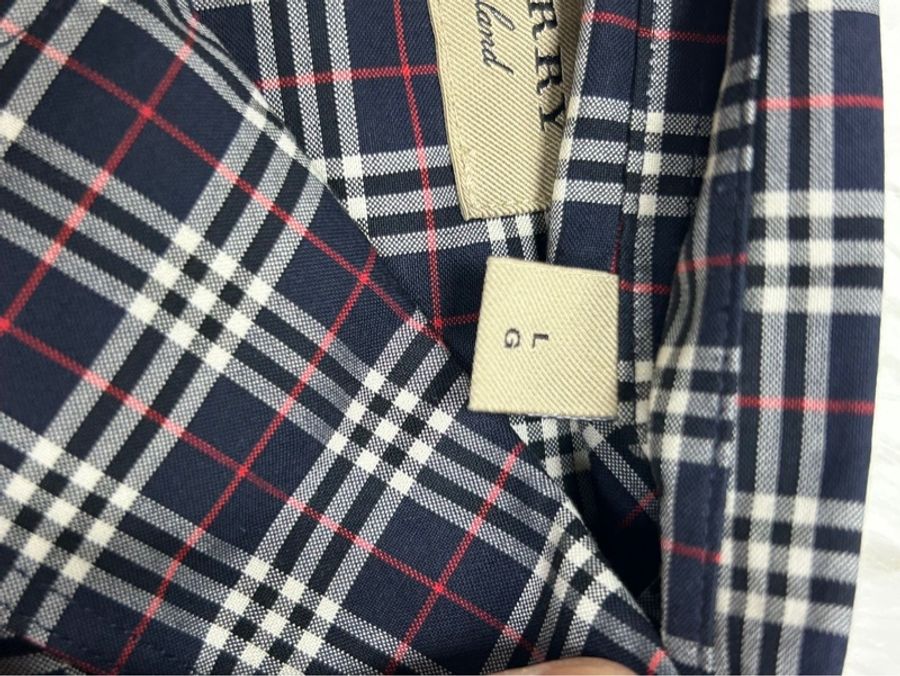 Burberry 格紋翻領長袖襯衫,黑色 L碼(180/100A),全新帶吊牌。-9