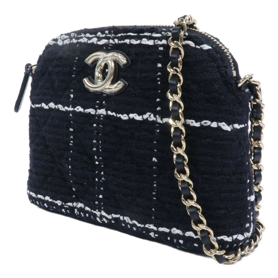 CHANEL 粗花呢Chain Shoulder鏈帶肩背袋-2