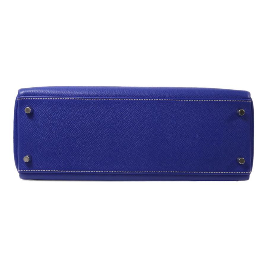HERMES Epsom皮革Kelly 32手挽肩背兩用袋Bleu Electrique-3