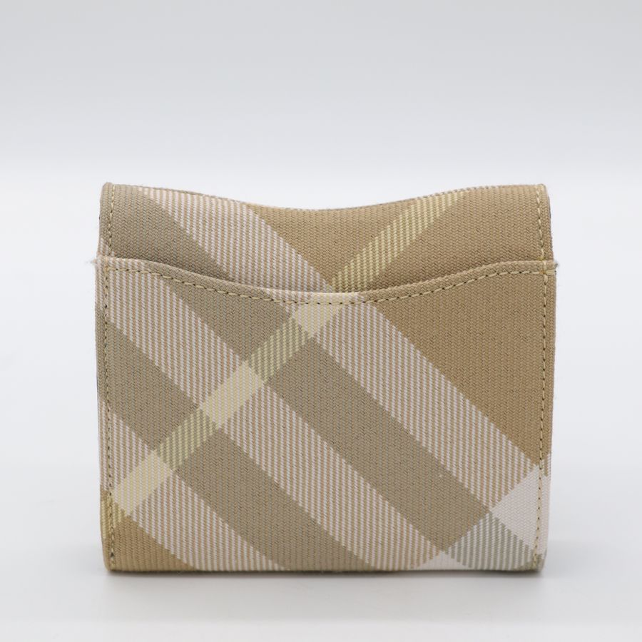 Burberry 博柏利 Rocking Horse 格紋 布面內皮革 卡其 三折短夾-2