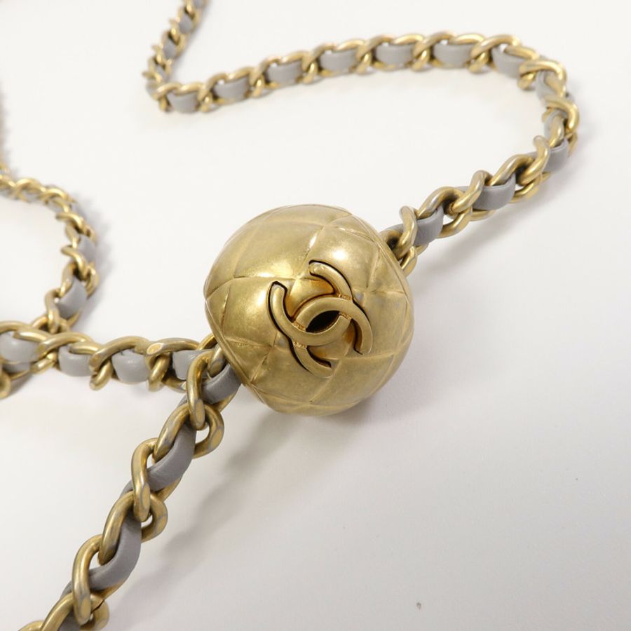 CHANEL 羊皮皮革Classic 17 Goldball鏈帶肩背袋-7