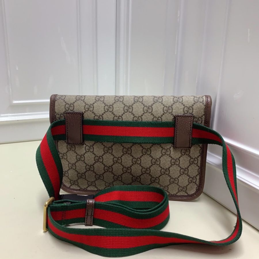 98新Gucci古馳 經典老花虎頭腰包-1