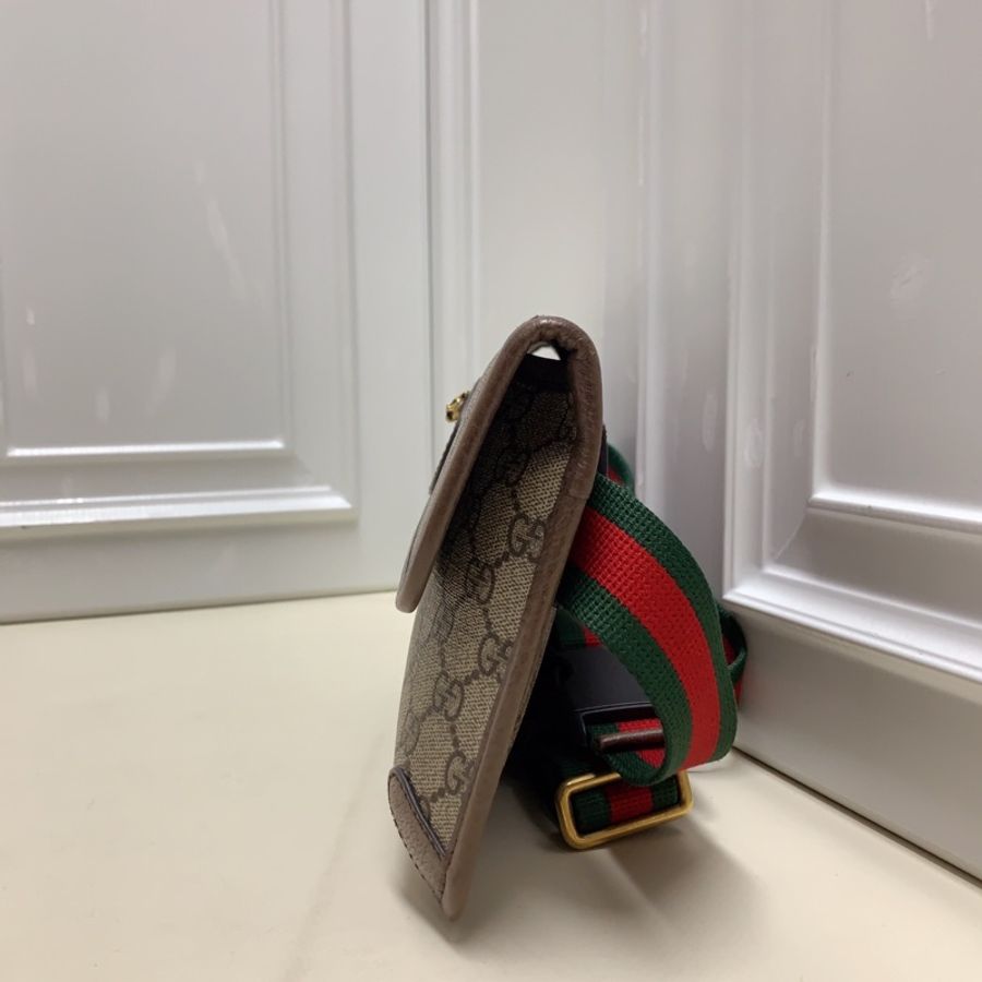 98新Gucci古馳 經典老花虎頭腰包-2
