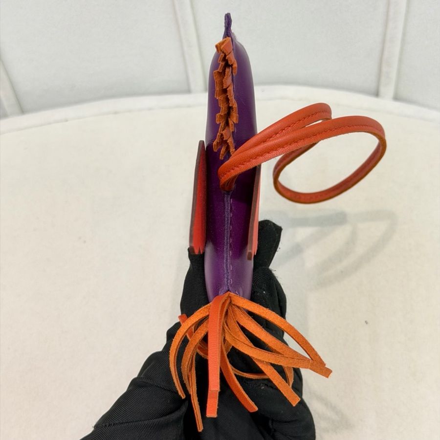 HERMES RODEO PEGASE MM 紫色飛馬皮革包包吊飾 X161-9