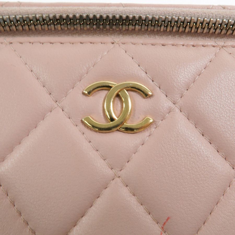 CHANEL 羊皮皮革Vanity Case鏈帶肩背袋-5