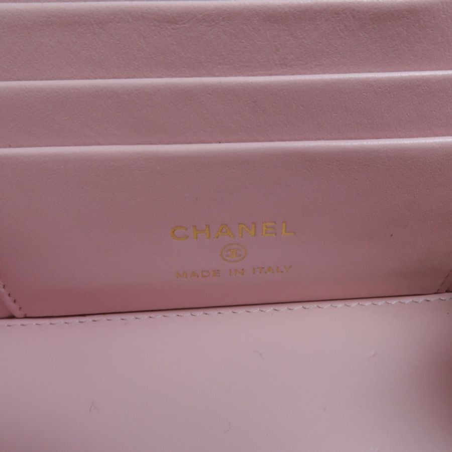 CHANEL 羊皮皮革Vanity Case鏈帶肩背袋-6