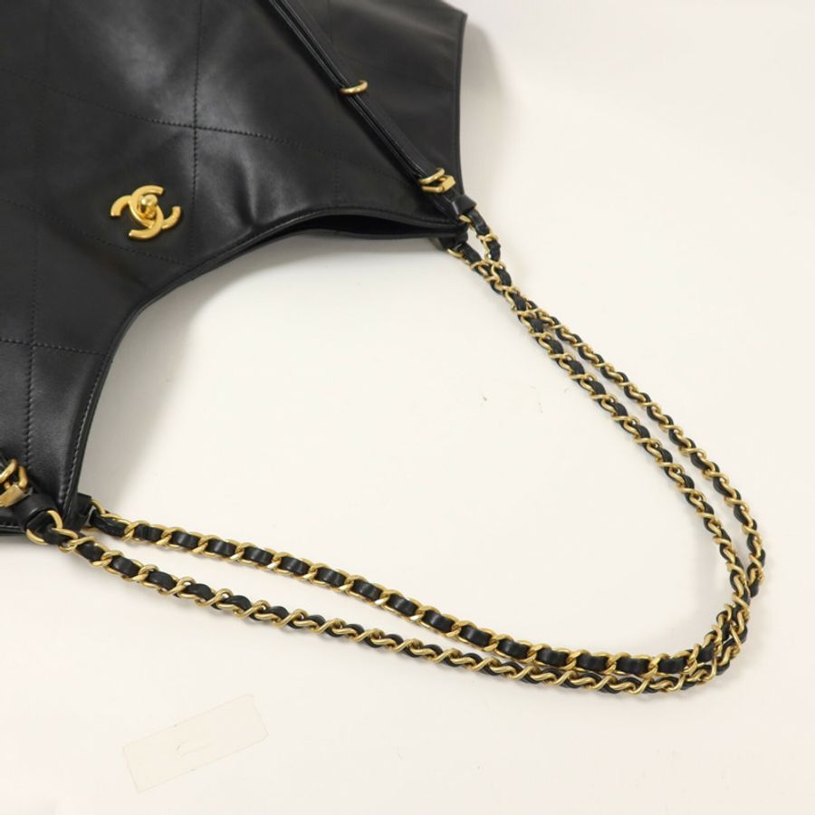 CHANEL 羊皮皮革25S Maxi Tote鏈帶手挽袋-7