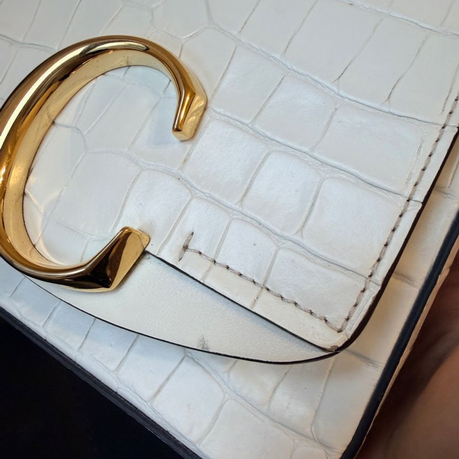 Chloe c bag 白色鱷魚皮  二手-4