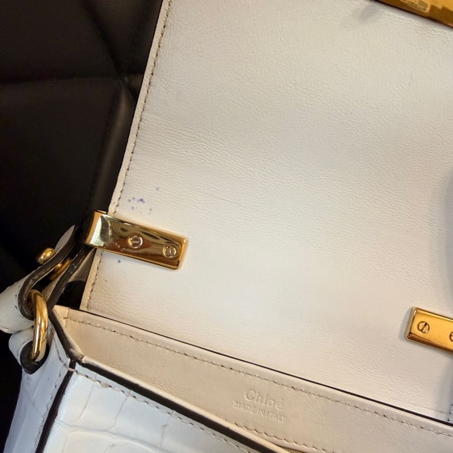 Chloe c bag 白色鱷魚皮  二手-7