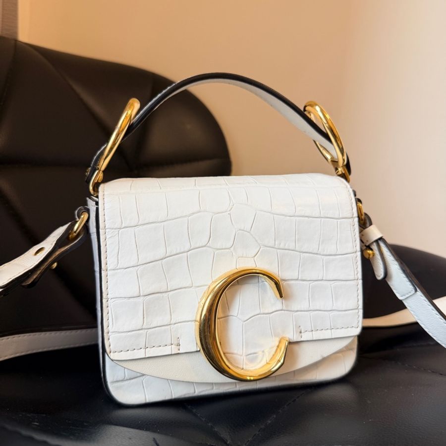 Chloe c bag 白色鱷魚皮  二手-8