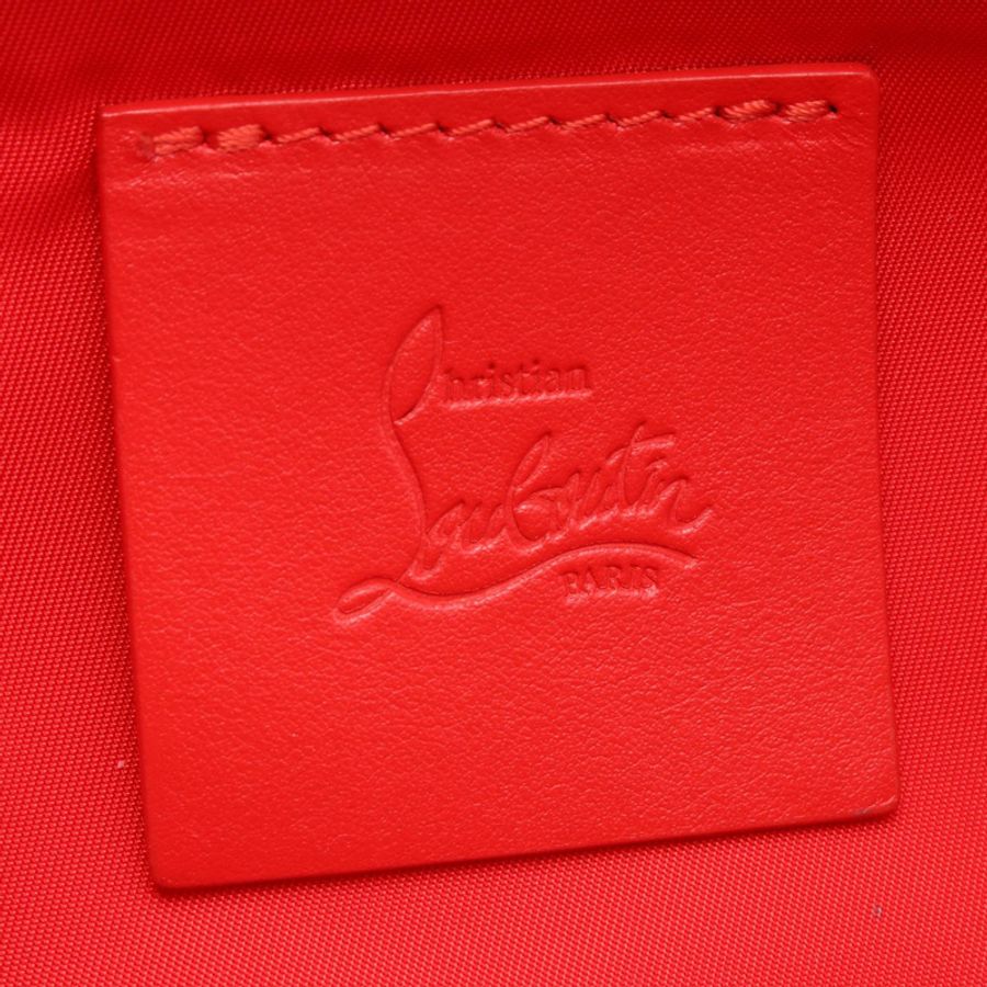 Christian Louboutin BACKLOUBI 小號雙肩包 尼龍皮革橡膠 黑色 紅色 二手-3