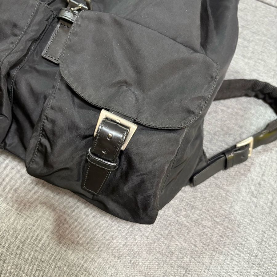 Prada 尼龍多用途 黑色雙肩包 背包-19