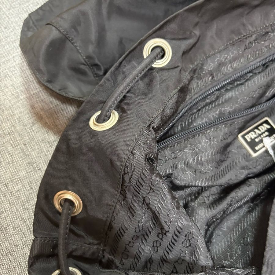 Prada 尼龍多用途 黑色雙肩包 背包-37