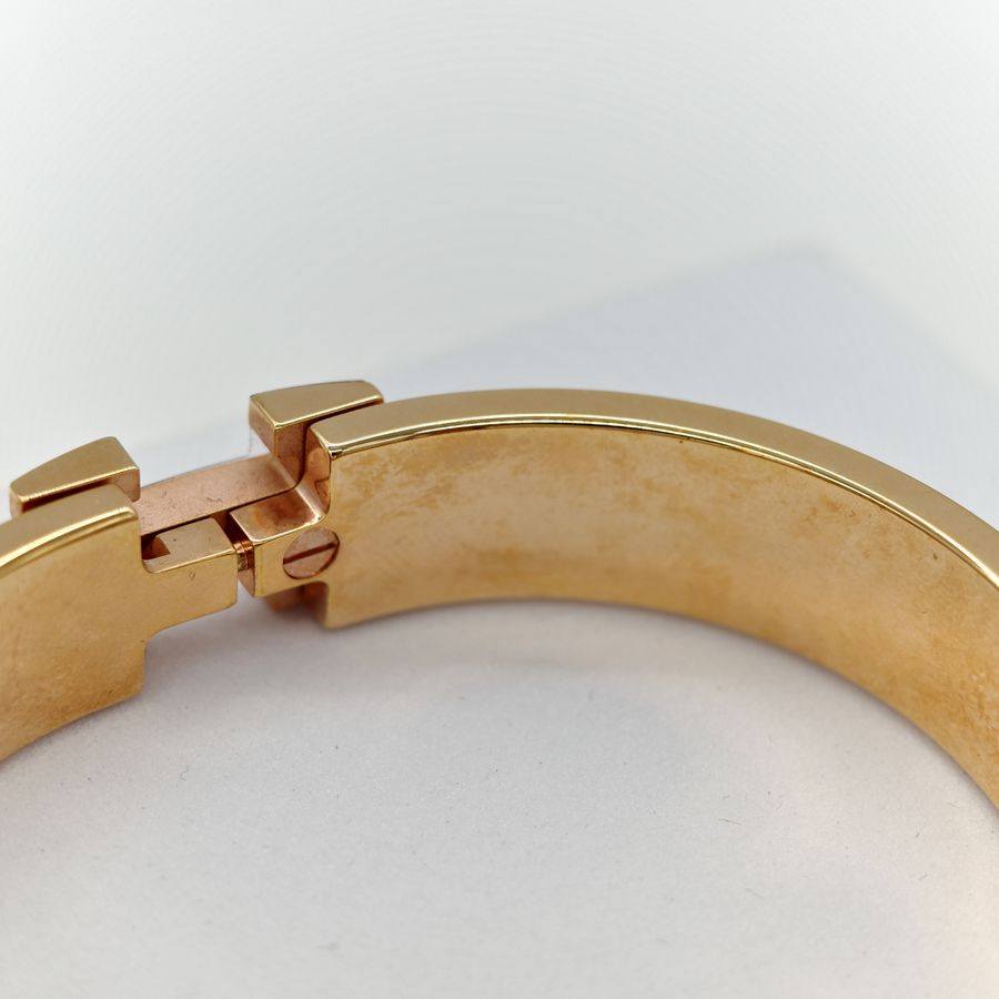Hermès 愛馬仕 H 釦 黑色 琺瑯 手鐲-6