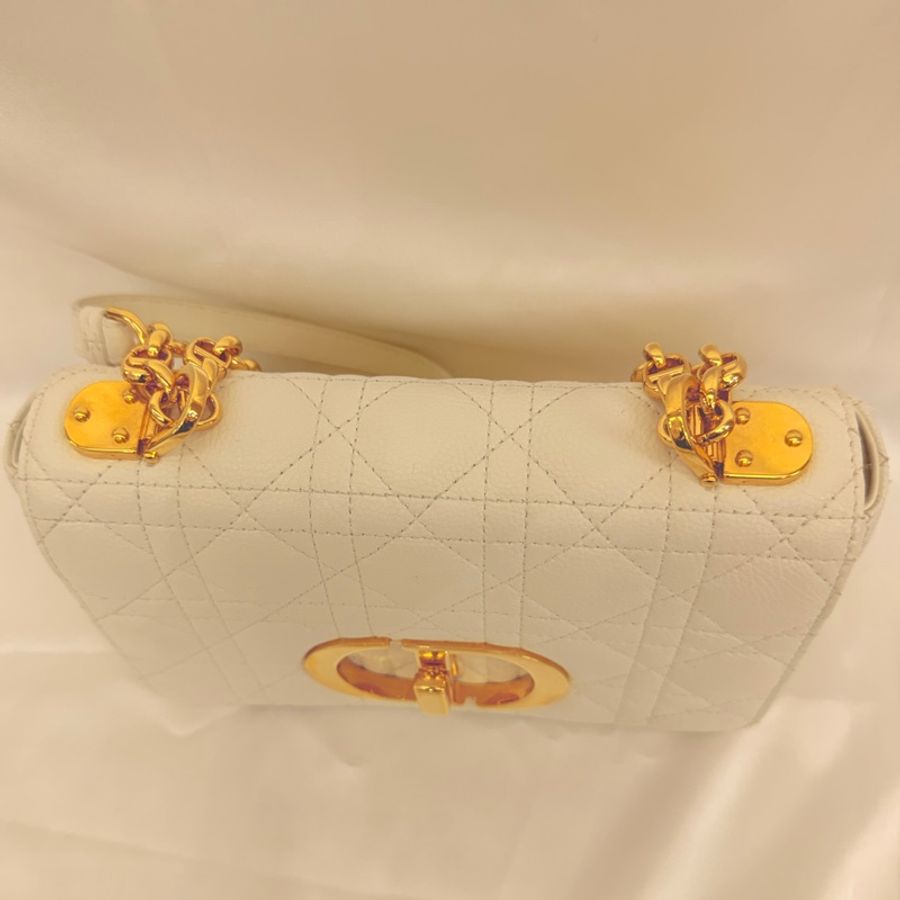 Dior 白牛皮Caro 小號斜肩背包-18