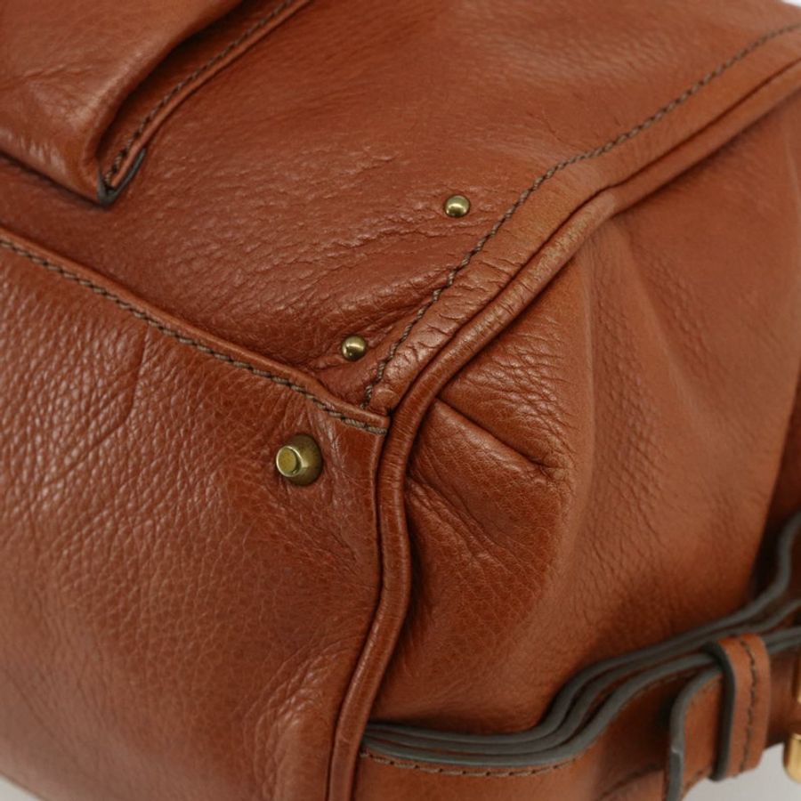 【日本直送】Chloe Paddington 手提包 皮革 棕色 金 銀色 正品 YKZ912A-10
