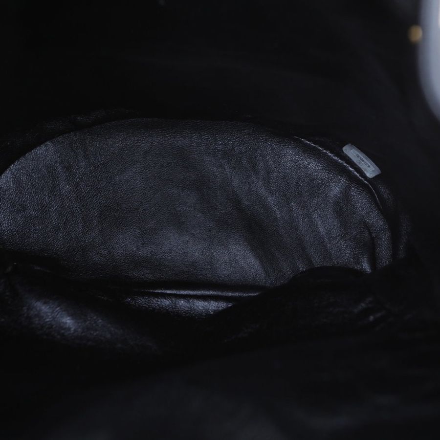 CHANEL 中古黑金羊Duma雙肩包黑色羊皮4開金扣-5