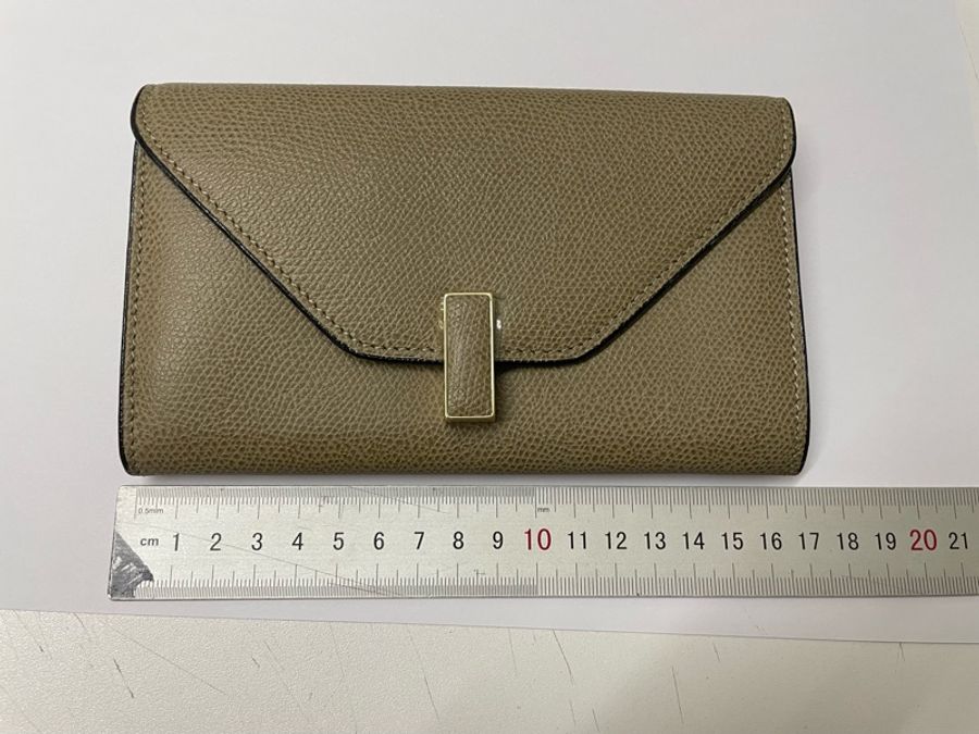 (沒用過)絕版款 valextra iside 大象灰 長錢包 長夾-0