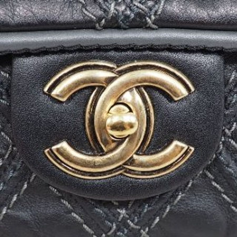 Chanel Paris-Bombay Triptych 香奈兒巴黎孟買系列 深灰色縫線口蓋翻蓋包-27