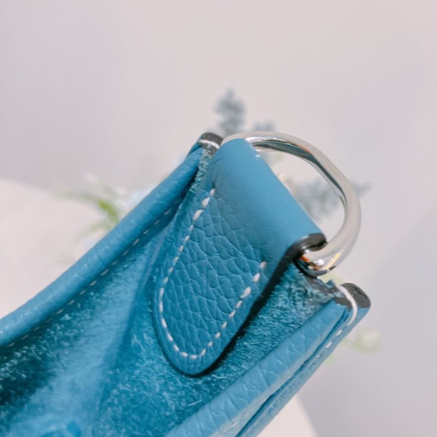 TK2061 Hermes 愛馬仕小號肩帶包包 Evelyne 29 TC Bleu Jean x PHW Stamp Square P-11