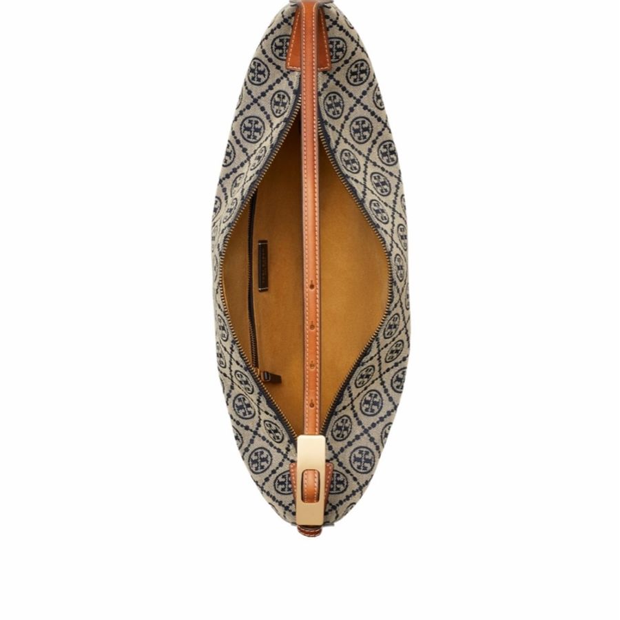 Tory Burch 女士 T Monogram 新月包均碼碼49.5cm*35.5cm-4
