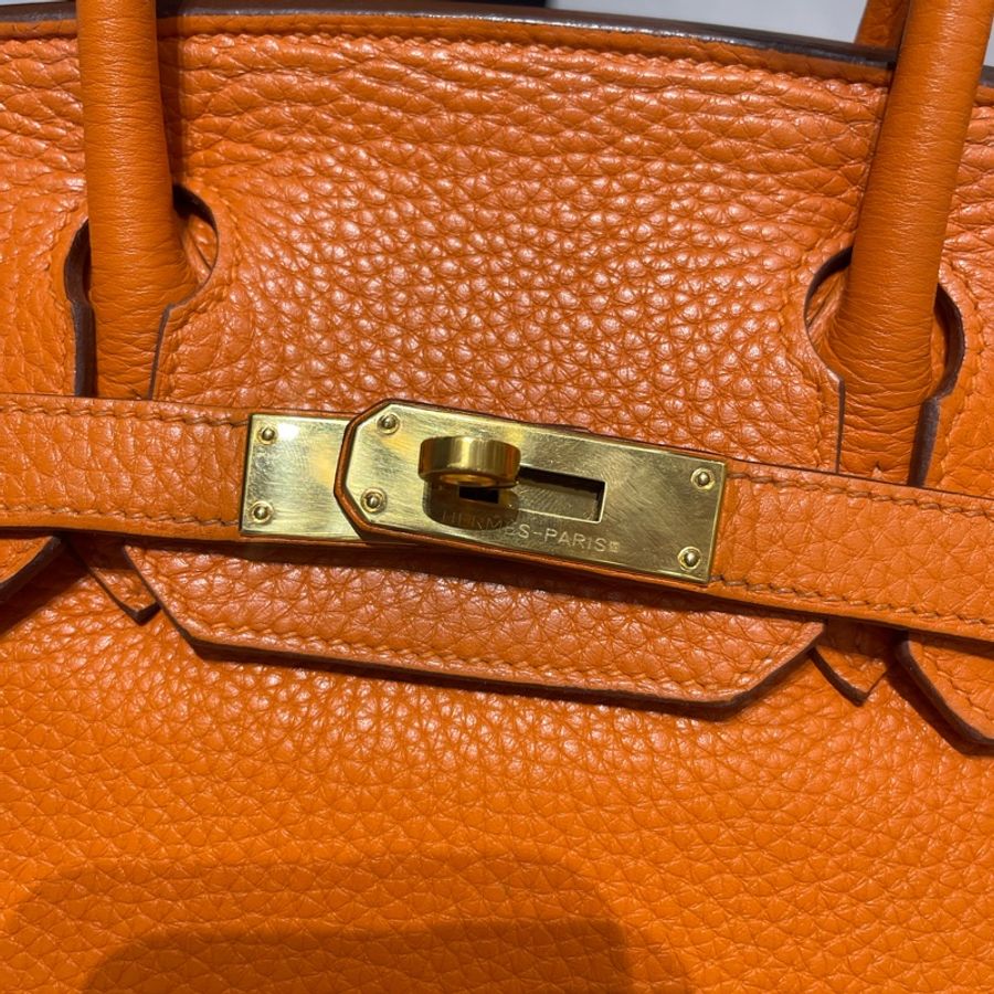 ✨Hermès Birkin 30 愛馬仕橙 Togo皮|金扣|圈O刻 1985 Vintage-4
