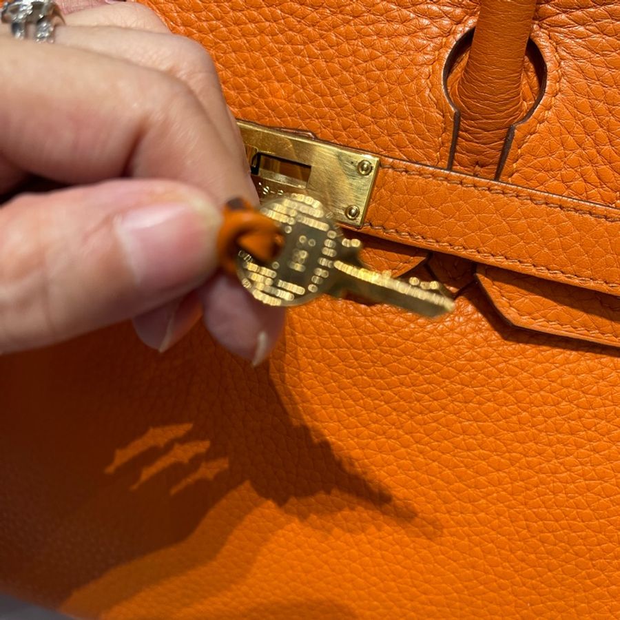 ✨Hermès Birkin 30 愛馬仕橙 Togo皮|金扣|圈O刻 1985 Vintage-5
