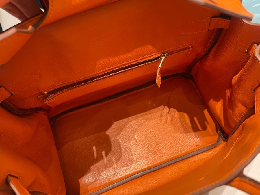 ✨Hermès Birkin 30 愛馬仕橙 Togo皮|金扣|圈O刻 1985 Vintage-7