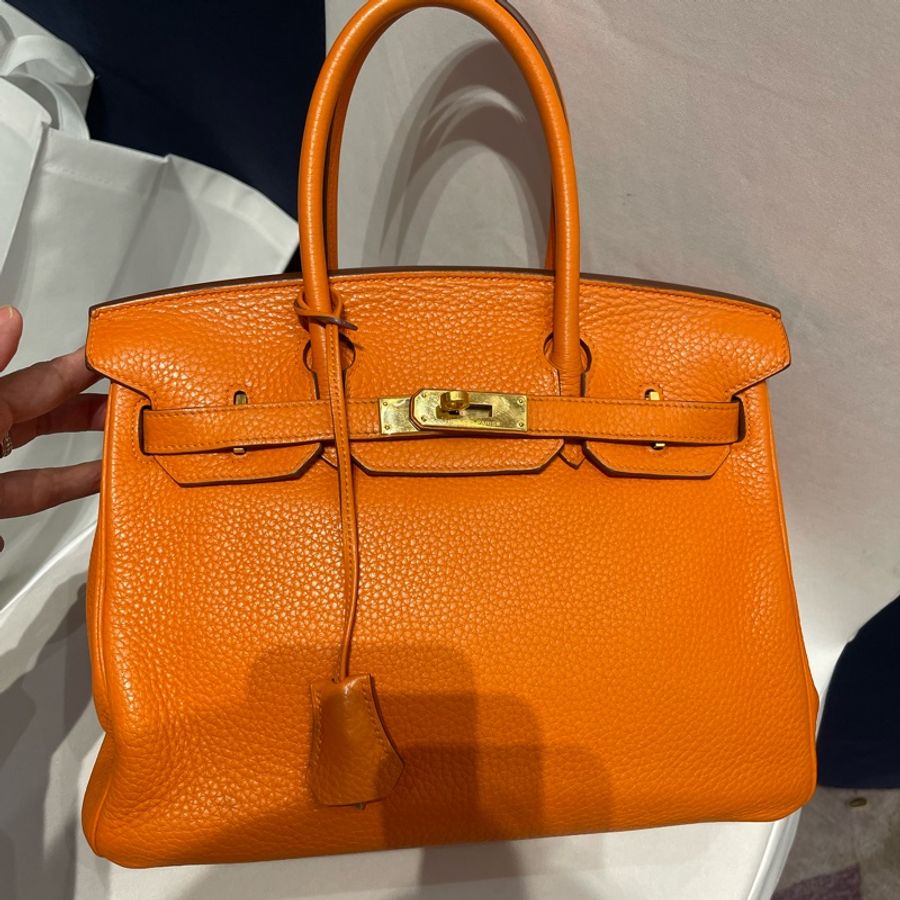 ✨Hermès Birkin 30 愛馬仕橙 Togo皮|金扣|圈O刻 1985 Vintage-10