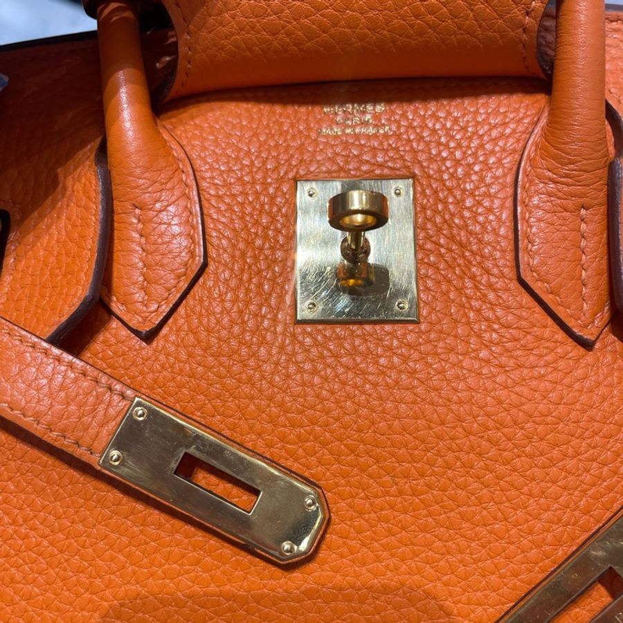 ✨Hermès Birkin 30 愛馬仕橙 Togo皮|金扣|圈O刻 1985 Vintage-20