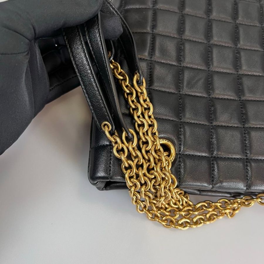 YSL 764051 黑羊皮方塊包-9