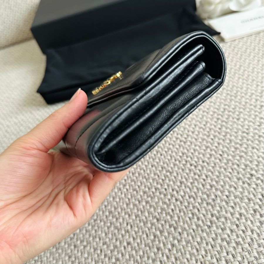 ~~Chanel 黑色19翻蓋長夾~~-10