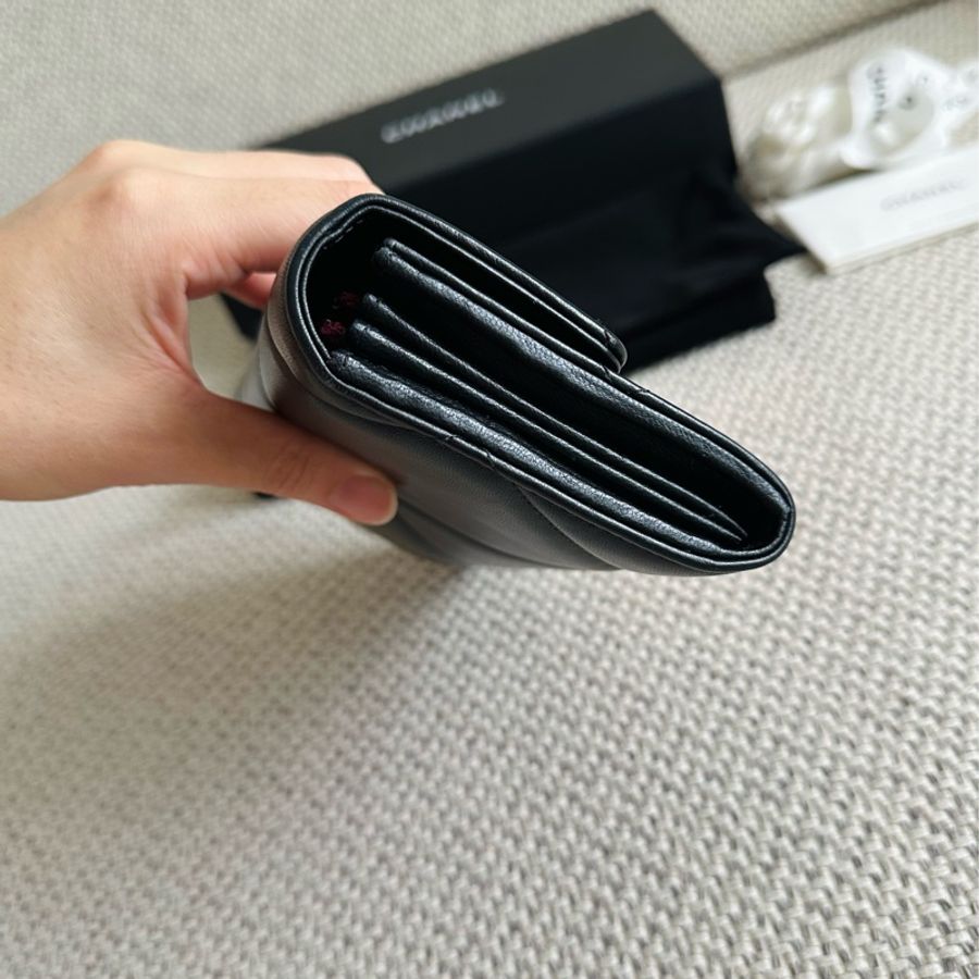 ~~Chanel 黑色19翻蓋長夾~~-11