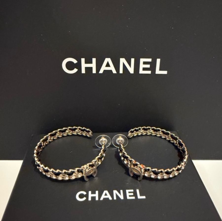 Chanel鍊鑽大圓耳環-20