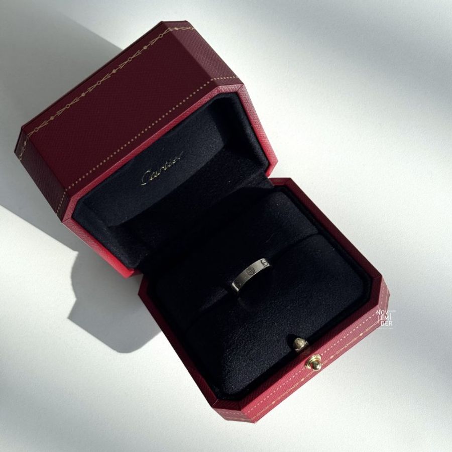 98新🤍 Cartier 卡地亞 LOVE戒指 白金47號-7
