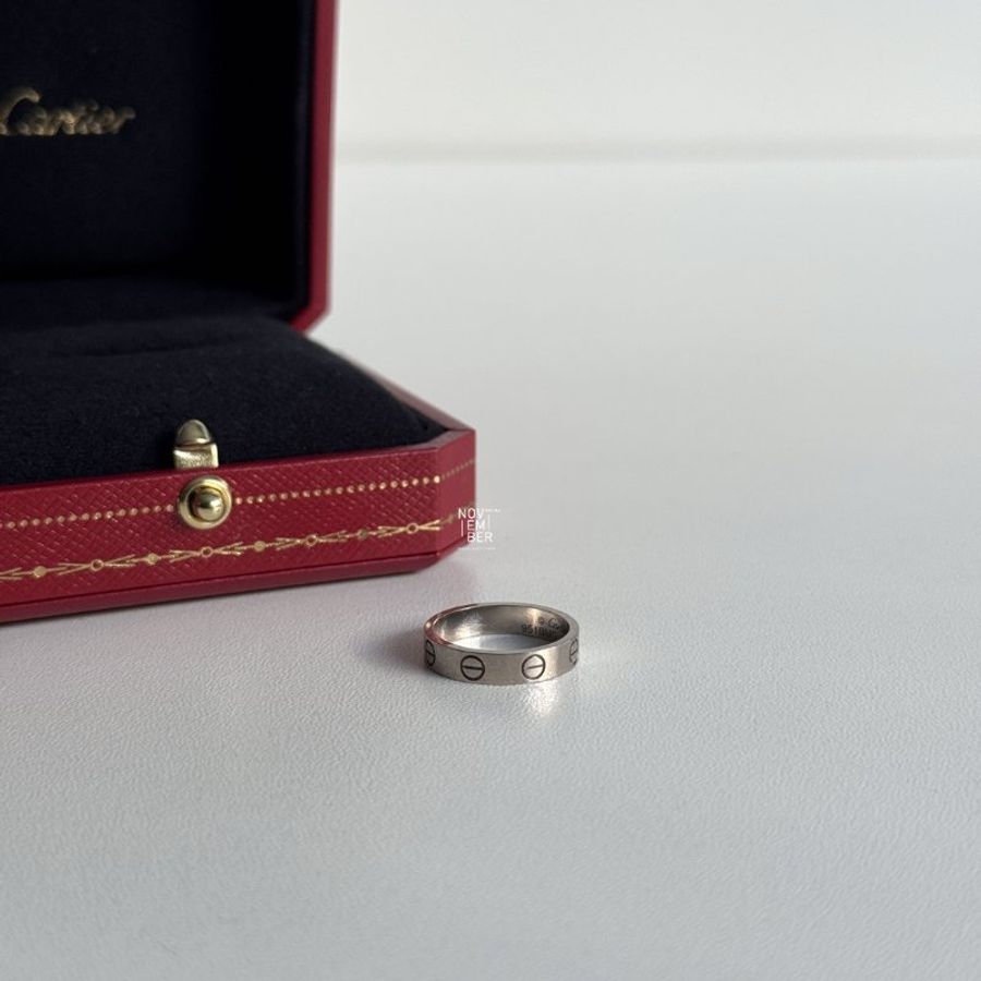 98新🤍 Cartier 卡地亞 LOVE戒指 白金47號-10