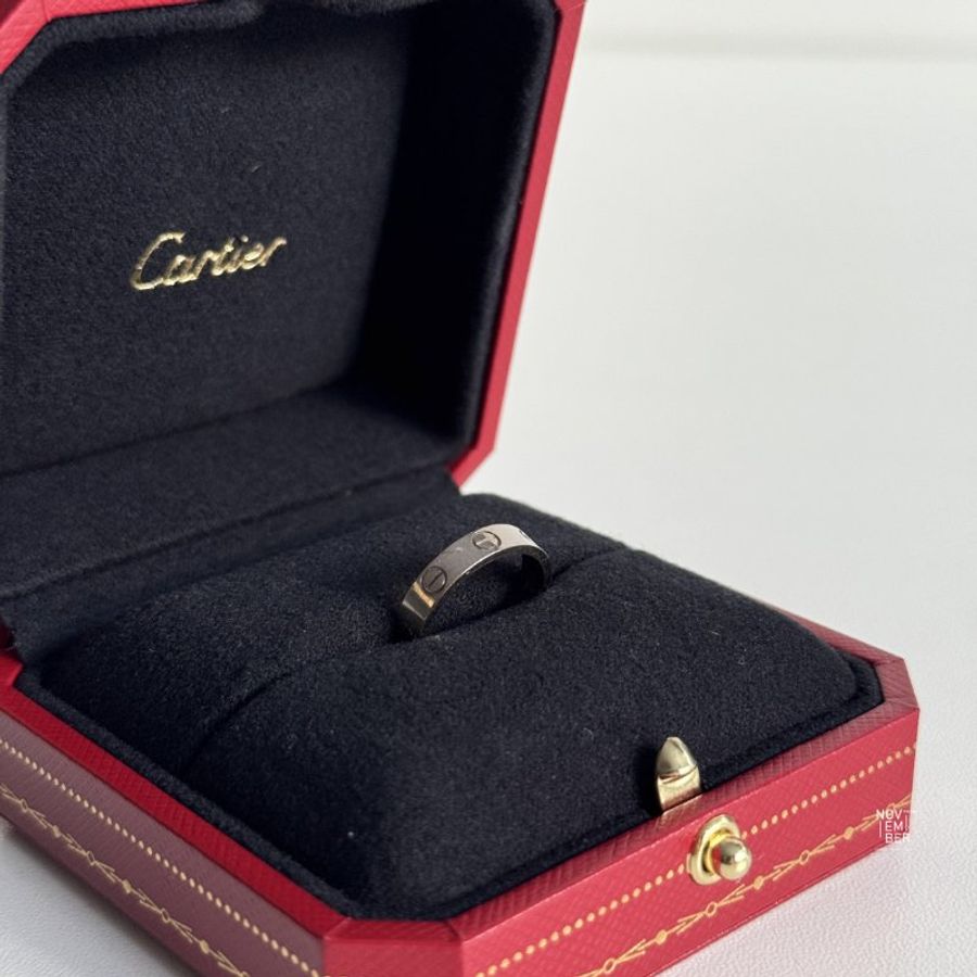 98新🤍 Cartier 卡地亞 LOVE戒指 白金47號-11